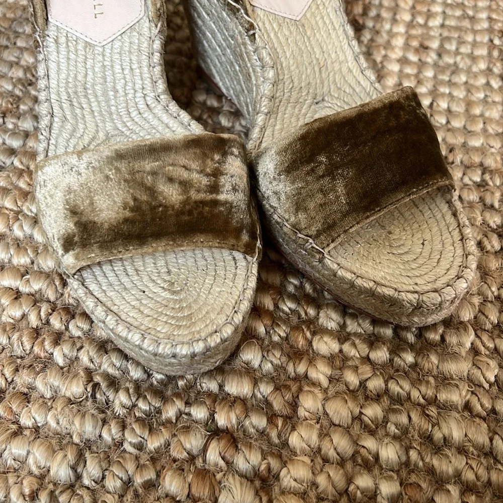 Loeffler Randall Harper velvet espadrille wedge.